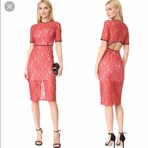 Alexis Nude With Dusty Rose Lace Overlay Dress